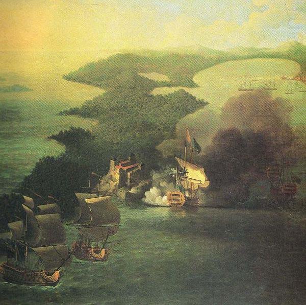 Admiral Vernon capture of Porto Bello in 1739., Samuel Scott